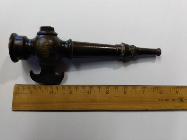 ANTIQUE BRONZE FIRE FIGHTING HOSE NOZZLE 1880-1920 1