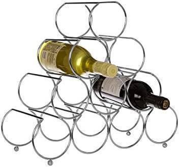 Like new Premier Housewares Pyramid 10-Bottle Chrome Wine Rack 1