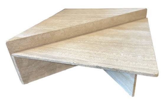 Coffee Table - Two Piece Italian Travertine, 1970s 1