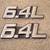 Two 6.4L Engine Emblems Chrome And Glossy Black 3 7/8" X 1 1/2" Metal 1 thumbnail
