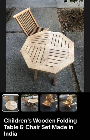 Childrens folding table &2 chairs set made in India 1