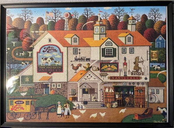 FRAMED AND GLUED PUZZLE CHARLES WYSOCKI'S THE FARM 1