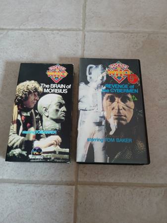 2 vintage DOCTOR WHO VHS starring TOM BAKER 1