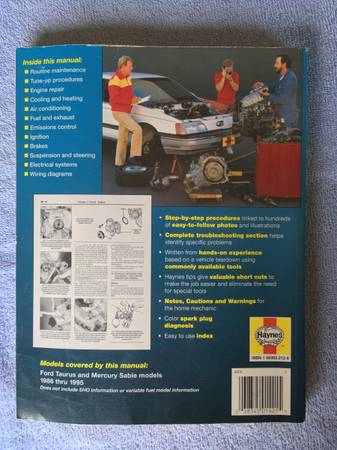 Ford Taurus y Mercury Sable 1986-1995 Manual de Reparación Haynes - $10 (Holly Pond)63470919495555121