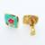 Roland Clip On Enamel Earrings with Gold Trim Flower Designs 3 thumbnail