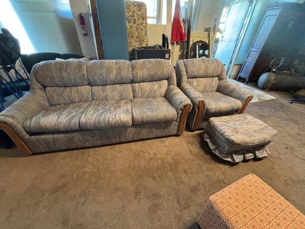 3 piece sofa chair ottoman set 1