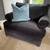 8’ Navy Fabric Sofa & Oversized Chair 2 thumbnail