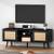 RATTAN DOOR BLACK MCM MEDIA CONSOLE - ALLNEW 2 thumbnail