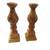 1990s Large Umber Yellow Ceramic Pillar Candle Holders- a Pair 7 thumbnail