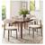Set of 4 Modern Dining Chairs – Walnut Wood + Taupe Fabric – Excellent Condi 1 thumbnail