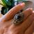 Vintage Sterling Silver Ring with Natural Garnet Stone Adjustable Size 9 thumbnail