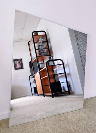 Large Trapezoid-Shaped Wall Mirror - Nice Condition! 1