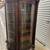 Antique tiger oak curved glass display cabinet 2 thumbnail