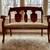 Antique settee bench wood with cushioned seat 8 thumbnail