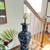 Beautiful Cobalt Blue Mid Century Lamp with Cherry Blossom design 31” 3 thumbnail