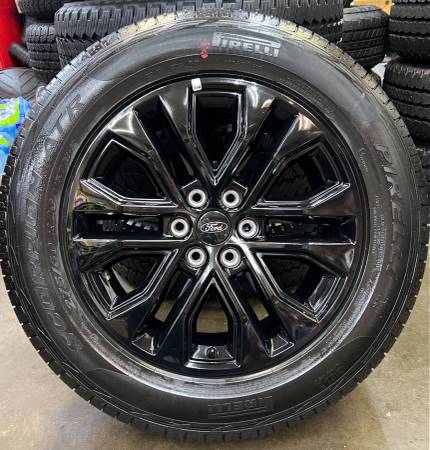 Ford F-150 20 inch Black Factory Wheels  with Pirelli Scorpion ATR 1