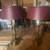 2 Matching Brass Lamps/burgandy metal shades 4 thumbnail