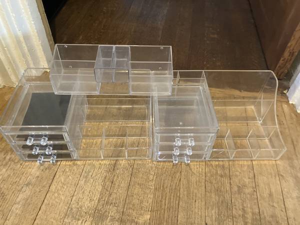 Acrylic Storage Boxes  lot of 3 1