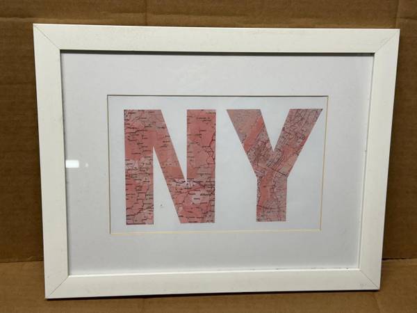 'NY' New York Accent Framed Graphic Design Art 1