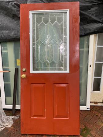 Metal door rectangle glass 1