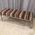 Upholstered Bench with Velvet Stripes Seat & Metal Base, 49" Long, NEW 9 thumbnail