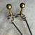 Pair Vintage Brass Fireplace Andirons with Cast Iron Log Holders 2 thumbnail