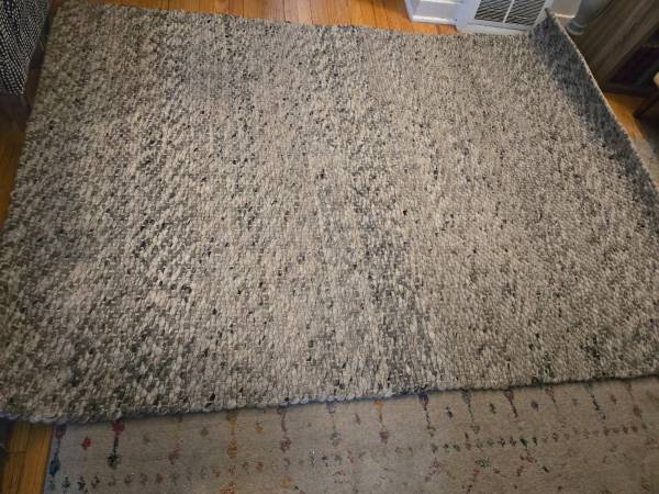 Gray Wool Area Rug 5' x 7' - $3063471316984193120