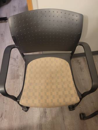 Two Matching Arm Chairs on Wheels $10 for both 1