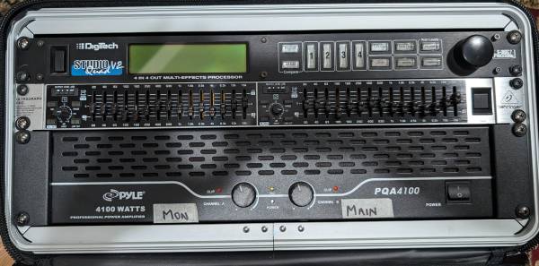 Audio Equip Rack units, 4100 watt power amp, Pro EQ, Studio Effects 1