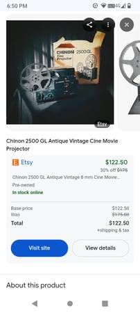 CHINON CINE PROJECTOR 2500 GL and SCREEN 1