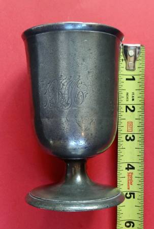 Antique pewter cup or goblet from an estate. Lot 1 1
