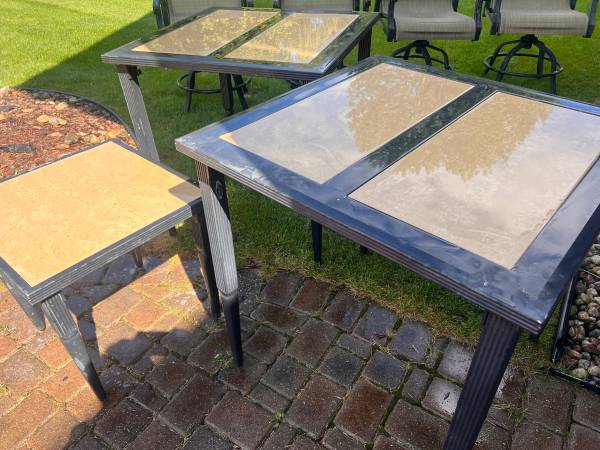 Outdoor patio tables and end table 1