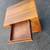 West Elm Cube Nightstand Lamp Side Table drawer chestnut brown 4 thumbnail