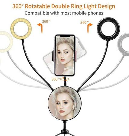 ¡Precio fijo! Luz anular doble de 5" con 6 niveles de brillo, nueva en caja - $30 (El Cajon)63436953299841123