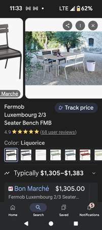 Fermob bench made in Italy French design - $650 (Tracy)63471027556483124