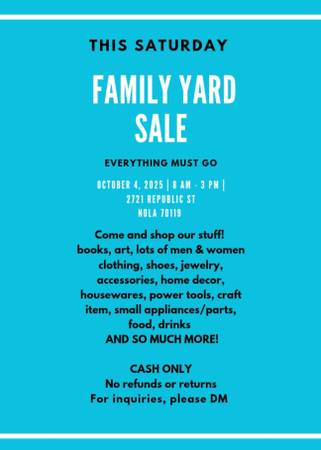YARD SALE SATURDAY 10-4-25 1