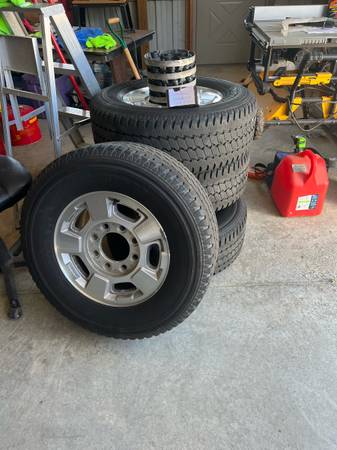8 lug GM HD wheels and tires 1