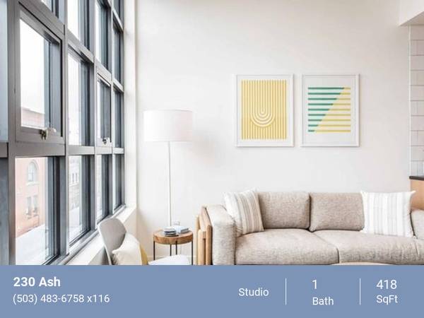 $1,295 / 418ft2 - ¡Un lugar, muchas cosas! La alegría de vivir en el 230 Ash. ¡Llama ahora! (Downtown Portland)63841707023747120