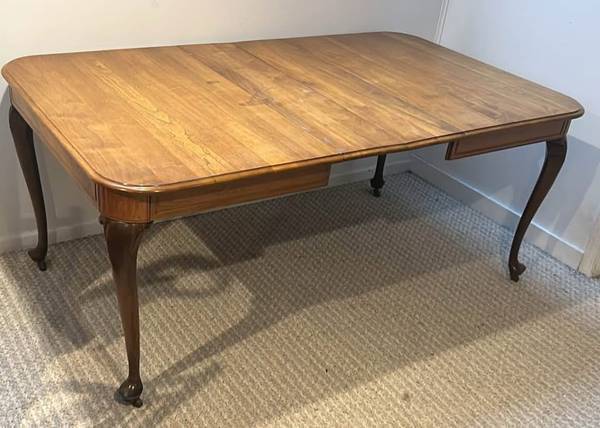For Sale: Gibbard Solid Walnut Dining Table with Two Leaves 1