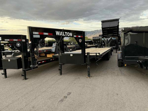 Walton 24K 23900 GVW Goose Neck Flatbed Trailer Tandem Duly 1