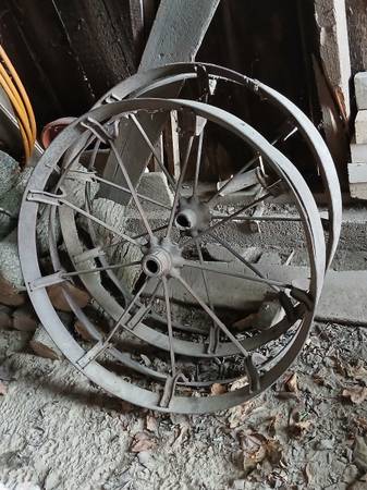 wheels from a horse driven corn planter. 1