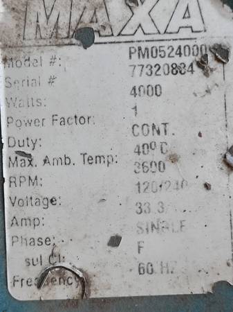 Powermate generator 1