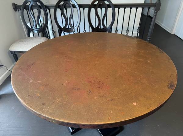 Copper top handcrafted table 1