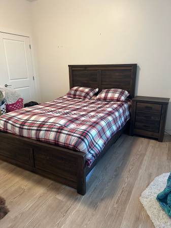 Queen Bed Frame and Nightstand 1