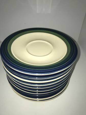 10 Pfaltzgraff Ocean Breeze saucers 1