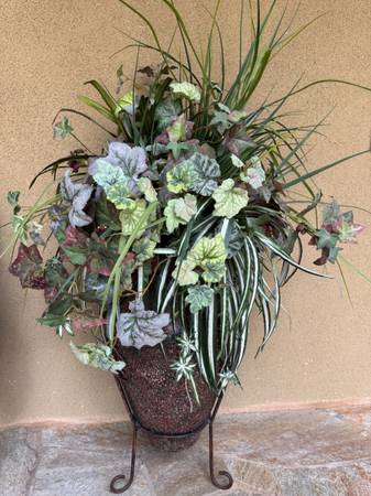 High end elegant artificial plants w/ceramics vase & stand/base 1