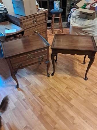 Vintage Solid Wood End tables 1