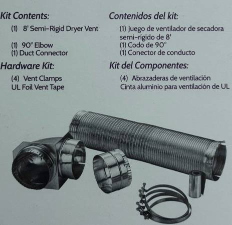 🏠 Smart Choice 8 pies Kit de ventilación semirrígida para secadora, para cualquier secadora de gas (nuevo sellado) - $5 (san jose oeste)63437121841411122