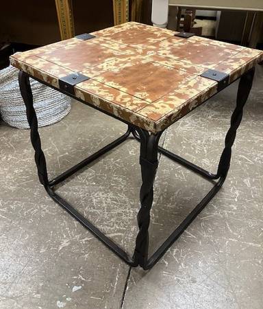 Square End Table with Iron Legs 64837 1