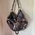 Elliot Lucca Silver Metallic Leather Shoulder Handbag/Purse  19" x 15" 21 thumbnail
